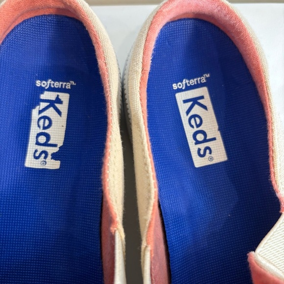 KEDS Sz 8 Slip On Slides Canvas Shoes Embroidered Pineapple Coconut Rubber Sole - Picture 6 of 10